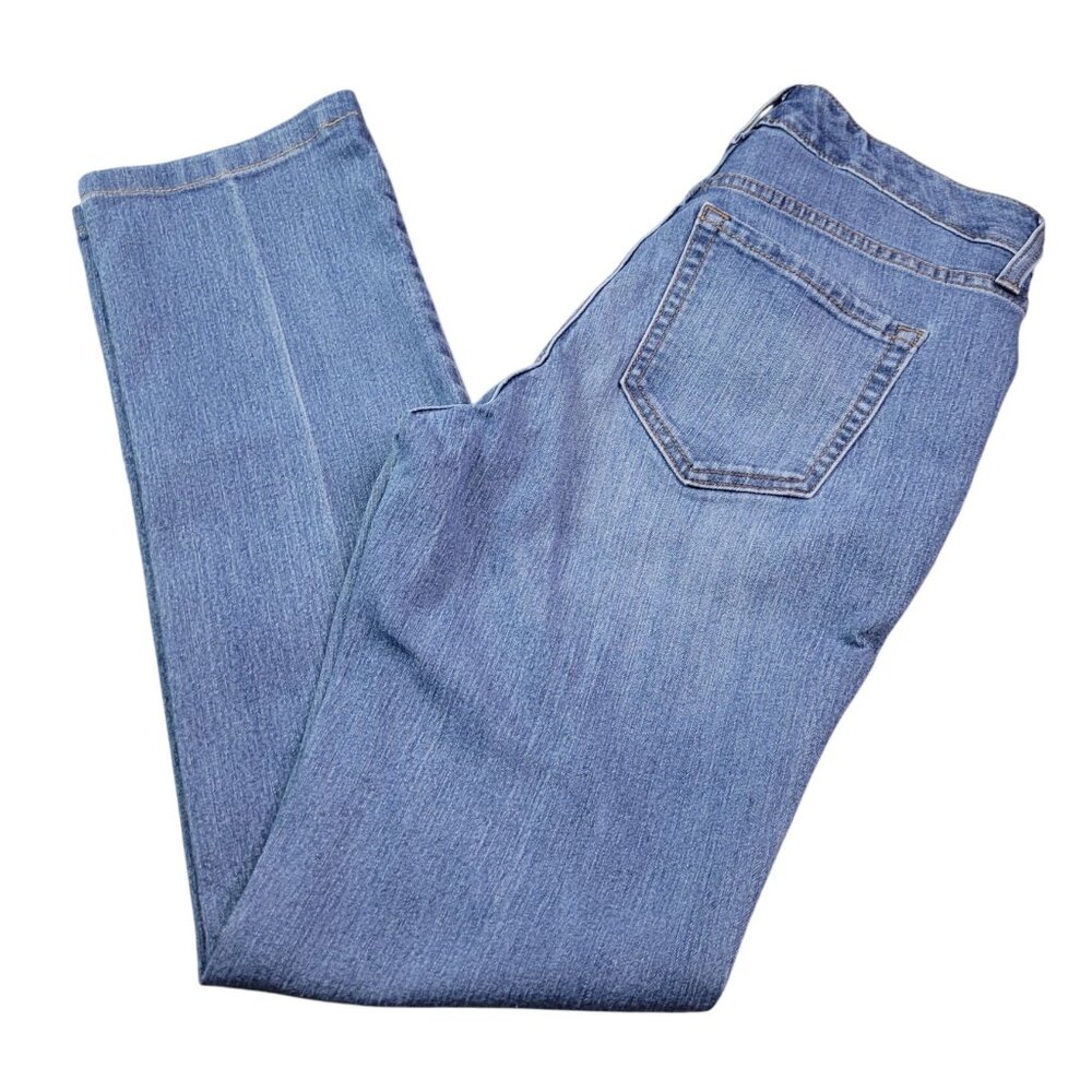 Nine West Womens Jeans Curvy Straight 4 Medium Wash Mid Rise Stretch Altered